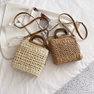 Sac À Bandoulière Tissé Rétro Élégant Pour Femmes Anse En Bois 14 Sac À Bandoulière Tissé Rétro Élégant Pour Femmes Anse En Bois