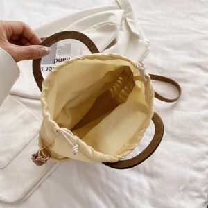 Sac À Bandoulière Tissé Rétro Élégant Pour Femmes Anse En Bois 13 Sac À Bandoulière Tissé Rétro Élégant Pour Femmes Anse En Bois