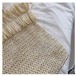 Sac A Bandouliere Tresse En Paille Blanche Avec Franges De Grande Capacite Pour Femmes 15.jpg