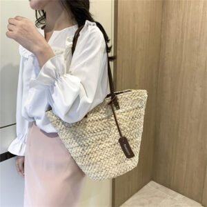 Sac À Main Bohème En Paille Tressée Élégant Estival Pour Femme