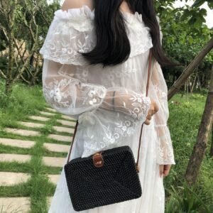 Sac A Main Carre Boheme En Rotin Tisse A La Main Pour Femme 5.jpg