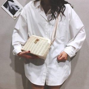 Sac A Main De Plage Beige En Rotin A Chaines Pour Femme 4.jpg