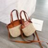 Sac À Main Paille Simili Cuir Élégant Bohème Pour Femme Chic