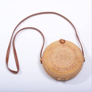 Sac A Main Rond Boheme En Rotin Tisse A La Main Pour Femme Marron.jpg