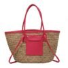Sac D'Été En Paille Rose Artisanal Grande Capacité Pour Femme 16 Sac D'Été En Paille Rose Artisanal Grande Capacité Pour Femme