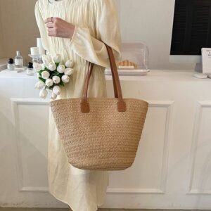 Sac Tressé À Grandes Anses Style Bohème Pour Femmes