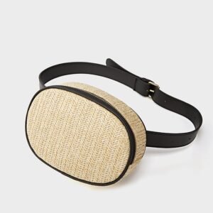 Sacs À La Taille Ronds Tissés En Paille Chic Pour Femme