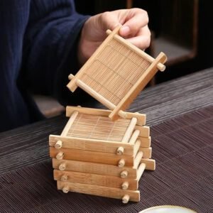 Set De Table En Bambou Pour Verre Élégant