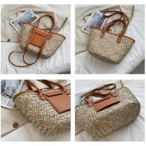 Sac De Plage En Rotin Tissé Marron Style Bohème 8 Sac De Plage Marron En Rotin Tisse 6.jpg