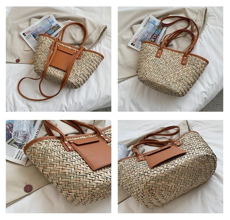 Sac De Plage En Rotin Tissé Marron Style Bohème 3 Sac De Plage Marron En Rotin Tisse 6.jpg