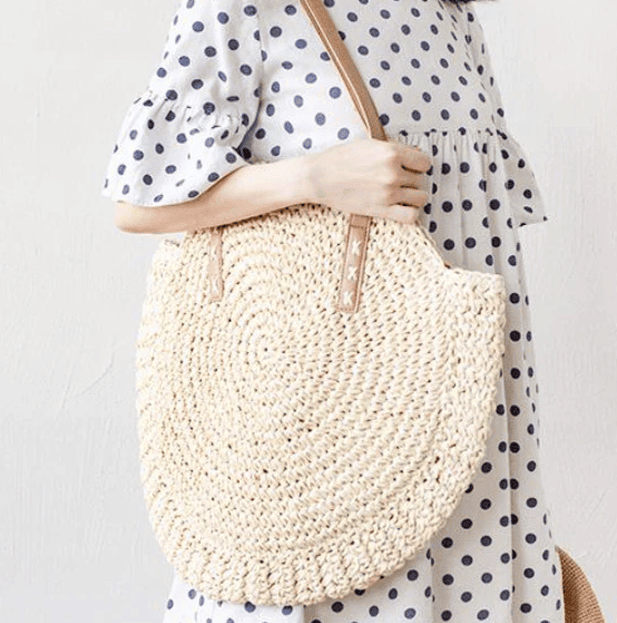 Sac De Plage Tissé Beige Élégant Effet Bohème Naturel Spacieux 1 Sac De Plage Tisse Beige.png