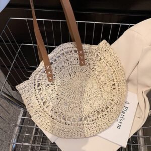 Sac De Plage Tissé Beige Élégant Effet Bohème Naturel Spacieux 4 Sac De Plage Tisse Marron 3.jpg