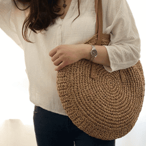 Sac De Plage Tisse Marron.png