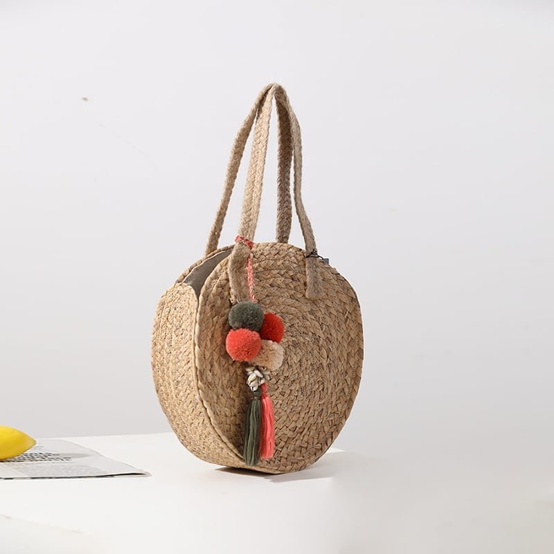 Sac Rond Tissé Pour Femme Élégant Style Bohème 2 Sac Rond Tisse Pour Femmes 2.jpg
