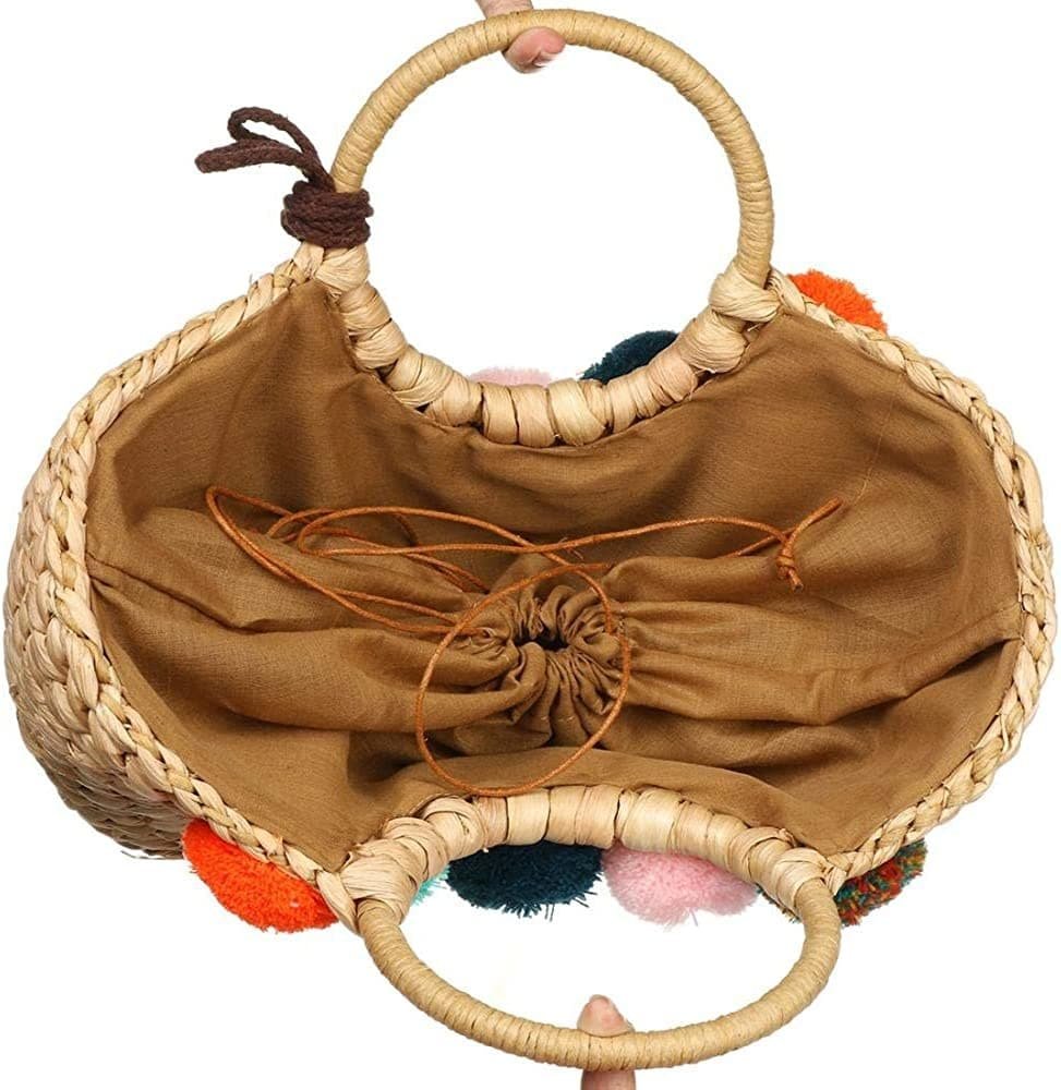 Sac Tissé Rotin À Pompons Style Bohème Authentique 4 Sac Tisse Style Rotin A Pompons 4.jpg