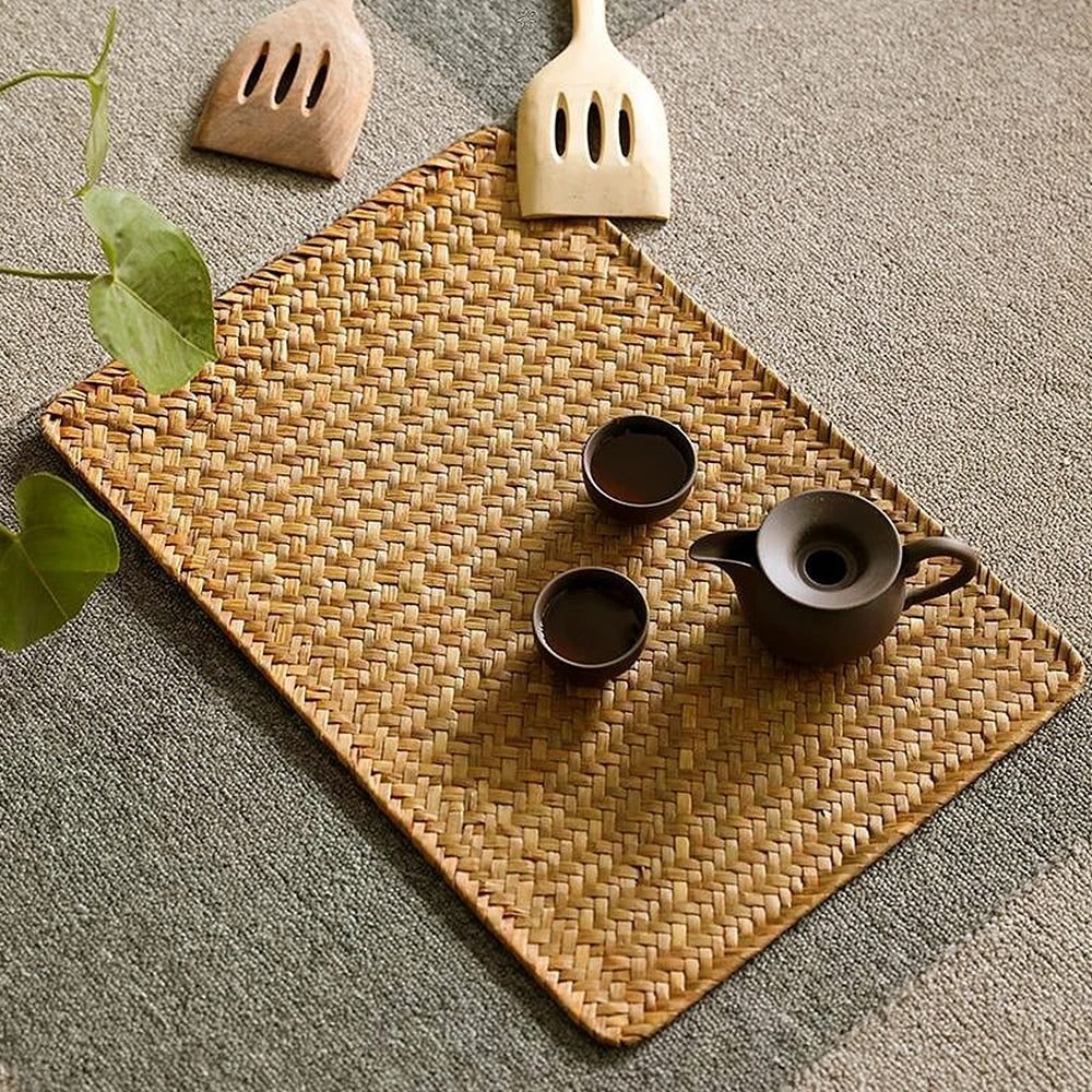 Set De Table Rectangulaire En Jonc De Mer Aspect Rotin 2 Set Table Effet Rotin Rectangulaire Jonc Mer 01.jpg