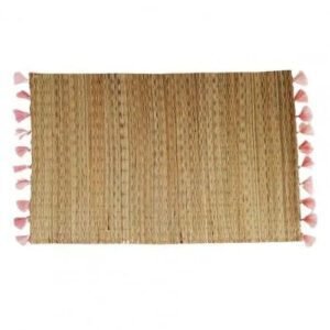 Set Table Paille Rectangulaire Pampilles Roses 01.jpg
