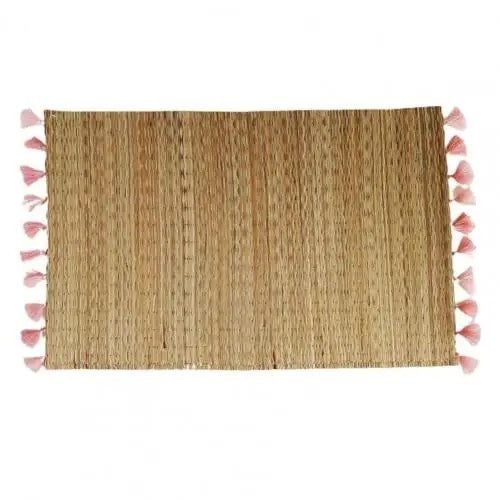 Set De Table En Paille Rectangulaire À Pampilles Roses 1 Set Table Paille Rectangulaire Pampilles Roses 01.jpg