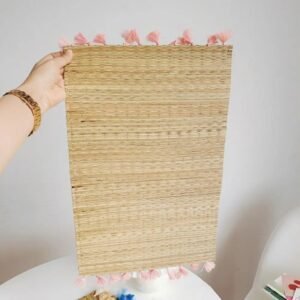 Set Table Paille Rectangulaire Pampilles Roses 02.jpg