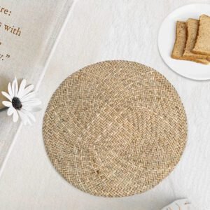 Set De Table Rond En Paille Tissé À La Main Naturel 4 Set Table Paille Rond Tisse Main 01.jpg