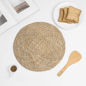 Set De Table Rond En Paille Tissé À La Main Naturel 5 Set Table Paille Rond Tisse Main 03.png